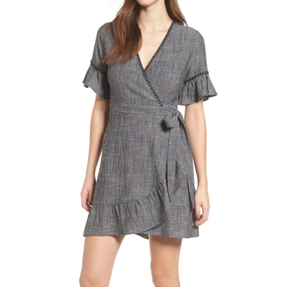 Moon River Blanket Stitch Wrap Dress